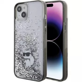 Karl Lagerfeld KLHCP15MLKCNSK iPhone 15 Plus / 14 Plus 6,7 inch Transparent Hardcase Liquid Glitter Choupette