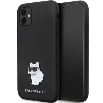 Karl Lagerfeld KLHCN61SMHCNPK Hardcase Silicone Case with Metal Pin for iPhone 11 / XR 6.1 Black
