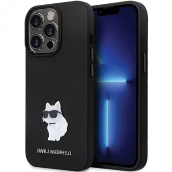 Karl Lagerfeld KLHCP13LSMHCNPK iPhone 13 Pro / 13 6.1 Black Hardcase Silicone C Metal Pin