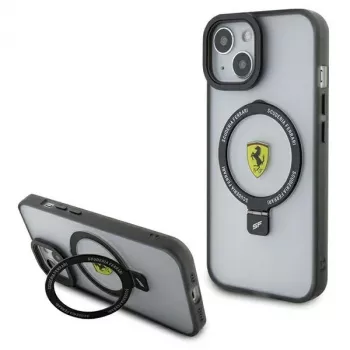Ferrari FEHMP15SUSCAH iPhone 15 / 14 / 13 6.1 Caurspīdīgs cietais maciņš ar gredzena statīvu 2023 Collection MagSafe