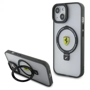 Ferrari FEHMP15MUSCAH iPhone 15 Plus / 14 Plus 6,7 inch Caurspīdīgs cietais vāciņš ar gredzena statīvu, MagSafe, 2023 Collection