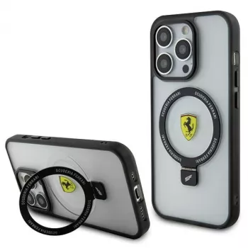 Ferrari FEHMP15LUSCAH iPhone 15 Pro 6,1 inch Caurspīdīgs cietais vāciņš ar gredzena statīvu, saderīgs ar MagSafe, 2023 Collection