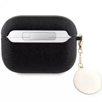 Guess GUAP2PGEHCDK AirPods Pro 2 (2022/2023) Cover Black Fixed Glitter Heart Diamond Charm