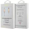 Guess GUCLLALRGDD USB-C uz Lightning kabelis 1,5m Ātrā uzlāde Gaiši zelts ar reljefu logotipu