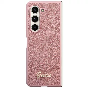 Guess GUHCZFD5HGGSHP F946 Glitter Script Hard Case Samsung Galaxy Z Fold5 - Rozā