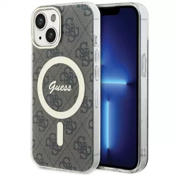 Guess GUHMP15MH4STW Hardcase IML MagSafe iPhone 15 Plus / 14 Plus 6,7 inch Brūna