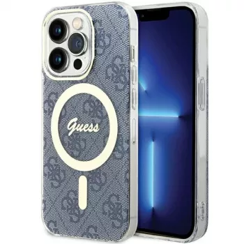 Guess GUHMP15LH4STB iPhone 15 Pro 6,1 inch Blue Hardcase IML 4G MagSafe