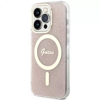 Guess GUHMP15LH4STP Hardcase Apple iPhone 15 Pro 6,1 inch Rozā IML 4G MagSafe