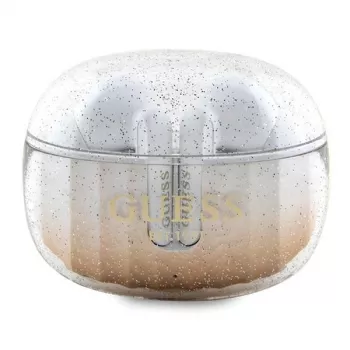 Guess Glitter Gradient Bluetooth TWS Earbuds ar uzlādes futrāli (Zelts)