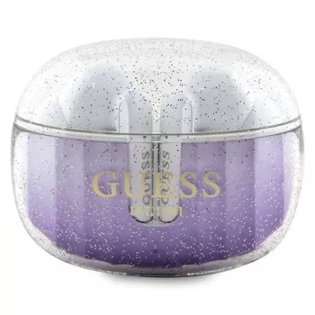 Guess Glitter Gradient True Wireless Bluetooth Earbuds ar uzlādes futrāli (Purple)