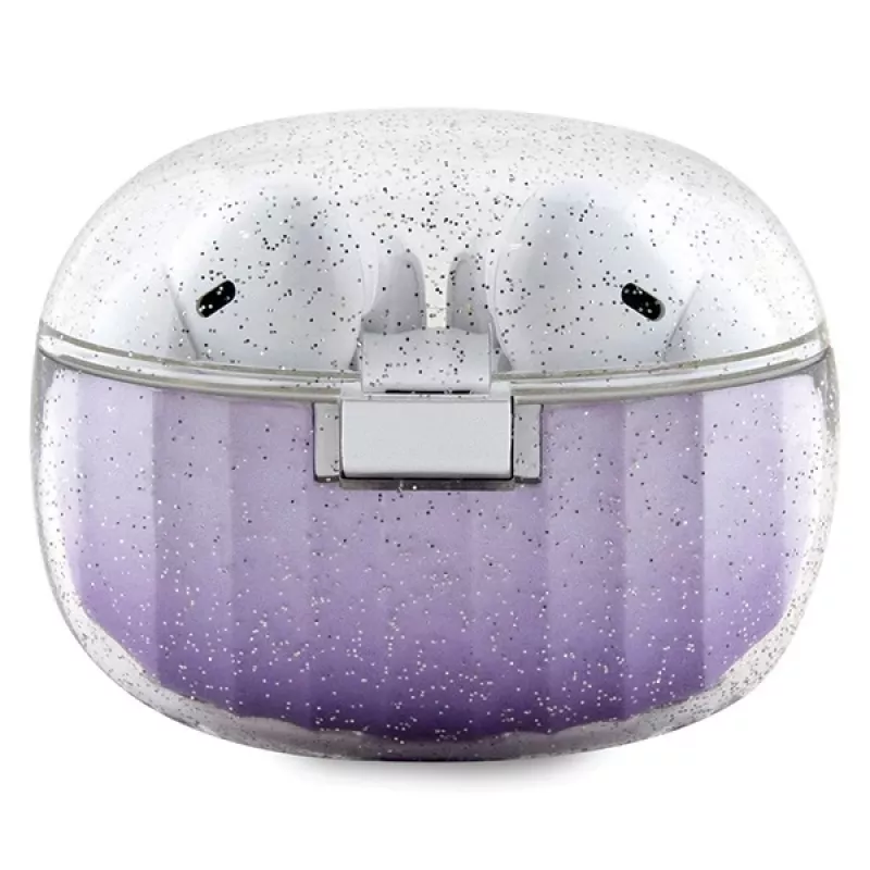 Guess Glitter Gradient True Wireless Bluetooth Earbuds ar uzlādes futrāli (Purple)