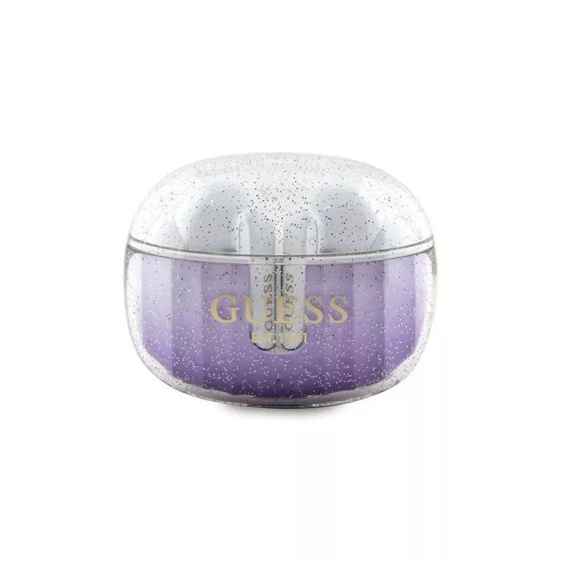 Guess Glitter Gradient True Wireless Bluetooth Earbuds ar uzlādes futrāli (Purple)