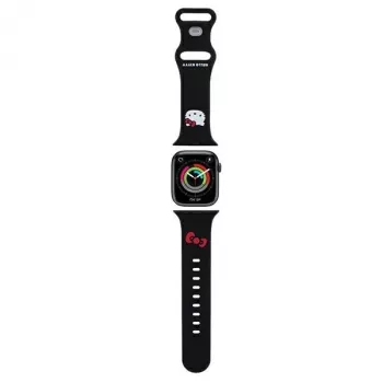 Hello Kitty HKAWMSCHBLK Silikona siksniņa Apple Watch 38/40/41mm Melna
