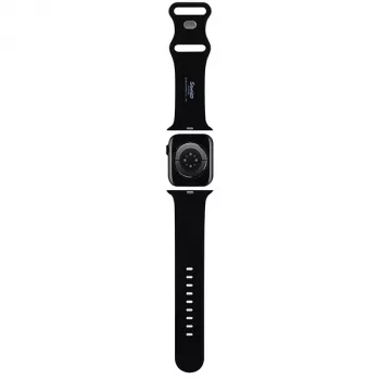 Hello Kitty HKAWLSCHBLK Silikona siksniņa Apple Watch 42/44/45/49mm Melna