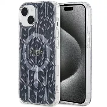 Guess GUHMP15SHGCUSTGK iPhone 15 / 14 / 13 6.1 Hardcase IML GCube MagSafe Black