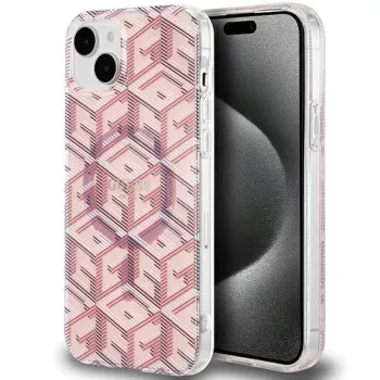 Guess GUHMP15SHGCUSTGP GCube Hardcase iPhone 15/14/13 6,1 inch Rozā IML MagSafe