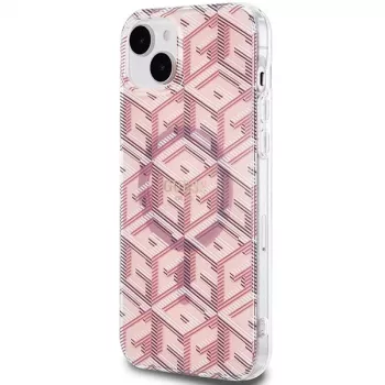 Guess GUHMP15SHGCUSTGP GCube Hardcase iPhone 15/14/13 6,1 inch Rozā IML MagSafe