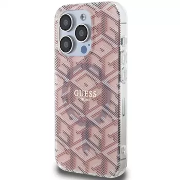 Guess GUHMP15LHGCUSTGP iPhone 15 Pro 6,1 inch Pink Hardcase IML GCube MagSafe