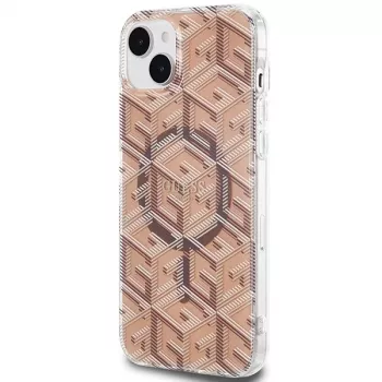 Guess GUHMP15SHGCUSTGW iPhone 15 / 14 / 13 6,1 inch Brown Hardcase IML GCube MagSafe