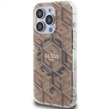 Guess G-Cube Hardcase iPhone 15 Pro 6,1 inch Brūns IML MagSafe
