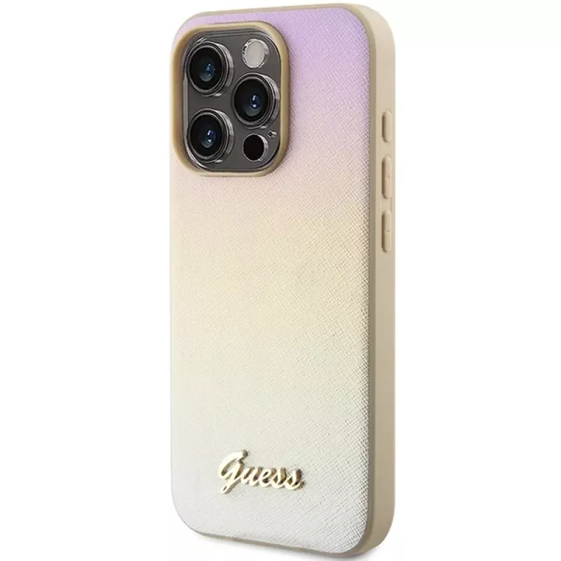 Guess GUHCP14XPSAIRSD Saffiano Iridescent Script Hard Case Apple iPhone 14 Pro Max 6,7 inch - Zelts