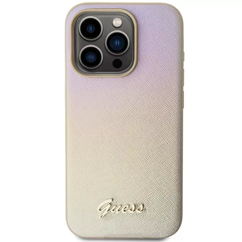 Guess GUHCP14XPSAIRSD Saffiano Iridescent Script Hard Case Apple iPhone 14 Pro Max 6,7 inch - Zelts