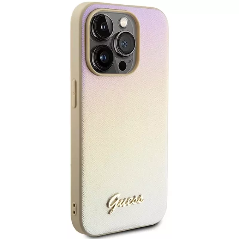 Guess GUHCP14XPSAIRSD Saffiano Iridescent Script Hard Case Apple iPhone 14 Pro Max 6,7 inch - Zelts