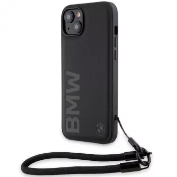 BMW Signature Leather Wordmark Hard Case iPhone 15 / 14 / 13 6,1 inch - Melns
