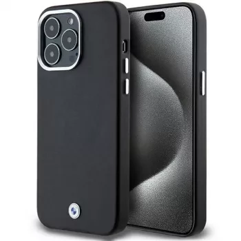 BMW Signature Wrapped Metal MagSafe Macītis iPhone 15 Pro Max 6,7 inch Melns
