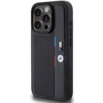BMW Perforated Tricolor Line Hard Case Apple iPhone 15 Pro 6.1 Melns