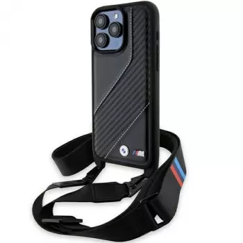 BMW BMHCP15L23PSCCK iPhone 15 Pro 6.1 Black Hardcase M Edition Carbon Stripe & Strap