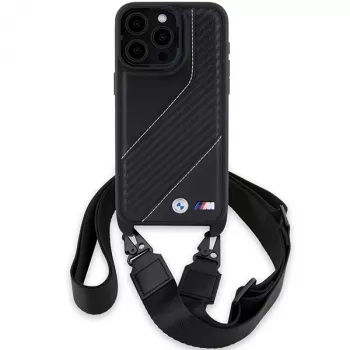 BMW BMHCP15L23PSCCK iPhone 15 Pro 6.1 Black Hardcase M Edition Carbon Stripe & Strap