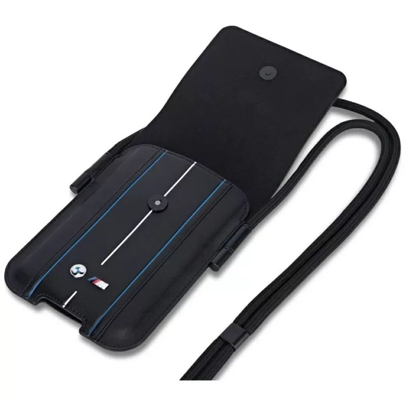 BMW telefonu maciņš Blue Stripes Black