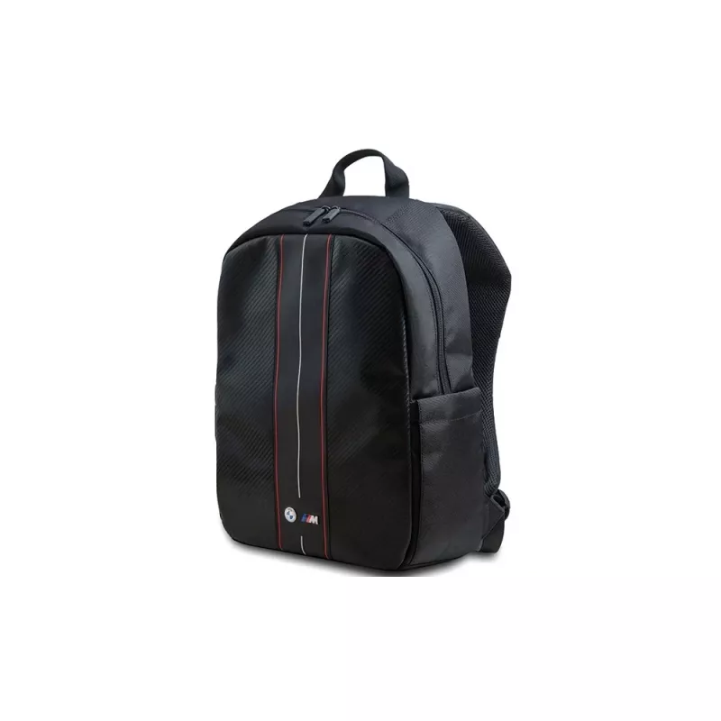 BMW Carbon Red Stripes 16 inch Laptop Backpack Black/Red