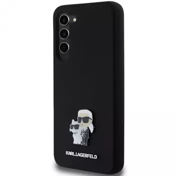 Karl Lagerfeld KLHCS23MSMHKCNPK Hardcase for Samsung Galaxy S23+ S916, Silicone, Black, Karl & Choupette Metal Pin