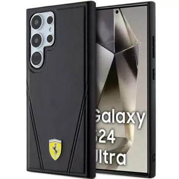 Ferrari FEHMS24LP3BAK Hardcase Samsung Galaxy S24 Ultra, Black, Hot Stamp V Lines, MagSafe