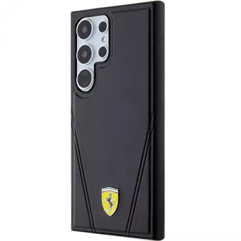 Ferrari FEHMS24LP3BAK Hardcase Samsung Galaxy S24 Ultra, Black, Hot Stamp V Lines, MagSafe