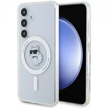 Karl Lagerfeld KLHMS24SHFCCNOT Cietais vāciņš Samsung Galaxy S24, Caurspīdīgs, MagSafe, Choupette dizains