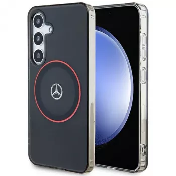 Mercedes-Benz S24 Hardcase Double Layer with Red MagSafe Samsung Galaxy S24 - Melns