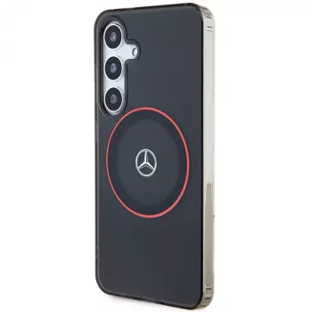 Mercedes-Benz S24 Hardcase Double Layer with Red MagSafe Samsung Galaxy S24 - Melns