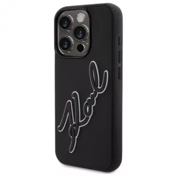 Karl Lagerfeld KLHCP15L3DRKSDLK iPhone 15 Pro 6.1 Black Hardcase 3D Rubber Signature