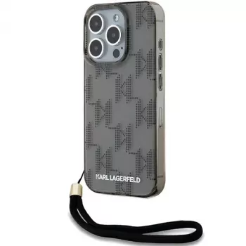 Karl Lagerfeld KLHCP15LHKDPNSK Cietais maciņš iPhone 15 Pro 6,1 inch, Melns, IML Mono KL Pattern & Aukla