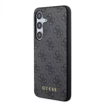 Guess GUOHCSA35G4GFGR cietais maciņš Samsung Galaxy A35 5G, melns, 4G Metal Gold Logo
