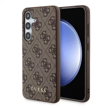 Guess GUOHCSA35G4GFBR A35 Hardcase 4G Metal Gold Logo for Samsung Galaxy A35 - Brown