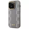 DKNY DKHMP14LPCPVSLE Hardcase Leather Checkered Mono Pattern MagSafe for iPhone 14 Pro 6.1 Beige