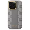 DKNY DKHMP14LPCPVSLE Hardcase Leather Checkered Mono Pattern MagSafe for iPhone 14 Pro 6.1 Beige