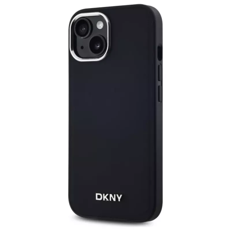 DKNY DKHMP15SPSCMCLK iPhone 15 6,1 inch Black Hardcase Plain Logo MagSafe