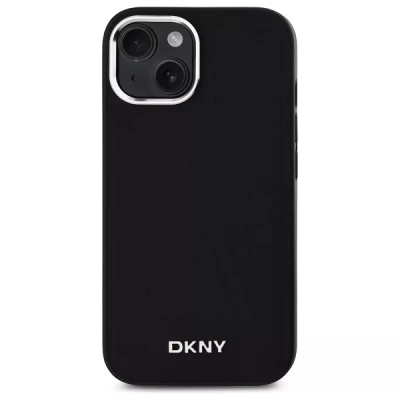 DKNY DKHMP15SPSCMCLK iPhone 15 6,1 inch Black Hardcase Plain Logo MagSafe
