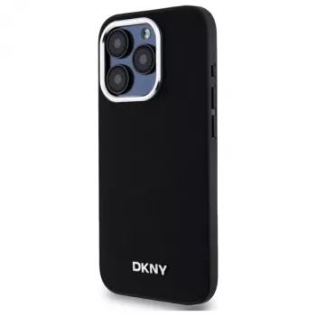 DKNY DKHMP15XPSCMCLK Cietais Maciņš Apple iPhone 15 Pro Max 6,7 inch Melns Vienkāršs Logotips MagSafe