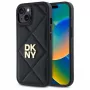 DKNY DKHCP15SPQDSLK Quilted Stack Logo Back Cover Apple iPhone 15 6,1 inch Melns